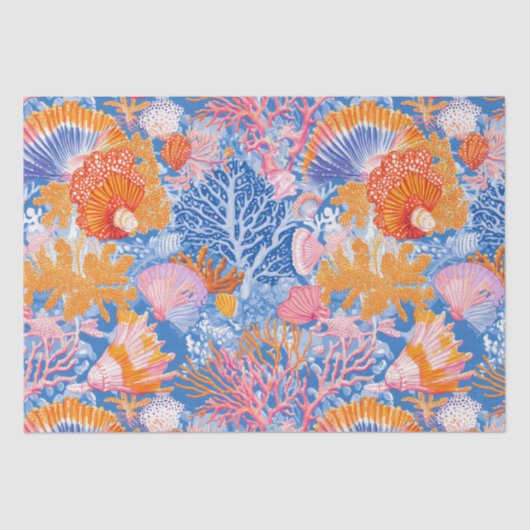 素朴沿岸 – 貝類、ヒトデ、リーフ(19) 薄葉紙 (正面)