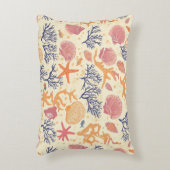 素朴沿岸 – 貝類、ヒトデ、リーフ(1) アクセントクッション (正面(垂直))