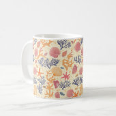 素朴沿岸 – 貝類、ヒトデ、リーフ(1) コーヒーマグカップ (正面左)