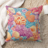素朴沿岸 – 貝類、ヒトデ、リーフ(20) クッション (ブランケット)