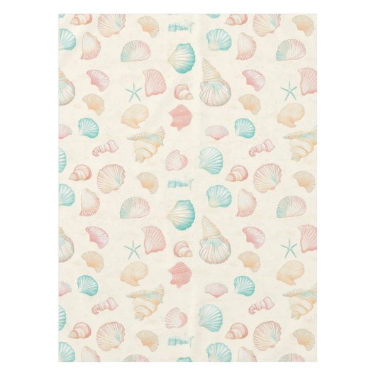 素朴沿岸 – 貝類、ヒトデ、リーフ(22) テーブルクロス (正面)