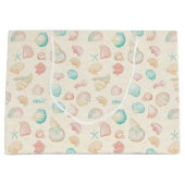 素朴沿岸 – 貝類、ヒトデ、リーフ(22) ラージペーパーバッグ (正面)