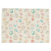 素朴沿岸 – 貝類、ヒトデ、リーフ(22) ラージペーパーバッグ (裏面)