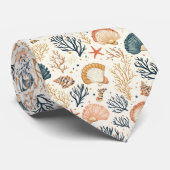 素朴沿岸 – 貝類、ヒトデ、リーフ(24) ネクタイ (ロール)