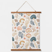 素朴沿岸 – 貝類、ヒトデ、リーフ(24) 吊り下げ型タペストリー (正面)