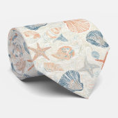 素朴沿岸 – 貝類、ヒトデ、リーフ(25) ネクタイ (ロール)