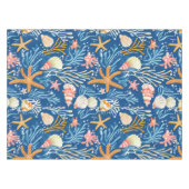 素朴沿岸 – 貝類、ヒトデ、リーフ(26) テーブルクロス (正面(横))