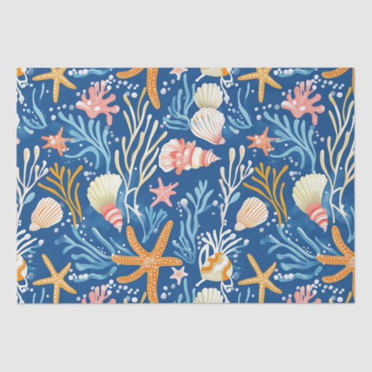 素朴沿岸 – 貝類、ヒトデ、リーフ(26) 薄葉紙 (正面)