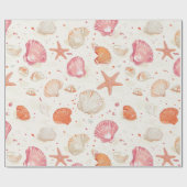 素朴沿岸 – 貝類、ヒトデ、リーフ(28) ラッピングペーパー (フラット)