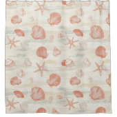 素朴沿岸 – 貝類、ヒトデ、リーフ(29) シャワーカーテン (正面)