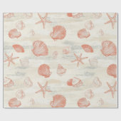 素朴沿岸 – 貝類、ヒトデ、リーフ(29) ラッピングペーパー (フラット)