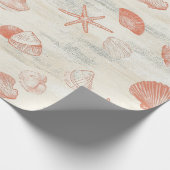 素朴沿岸 – 貝類、ヒトデ、リーフ(29) ラッピングペーパー (角)