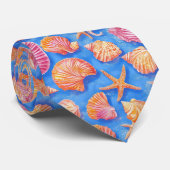 素朴沿岸 – 貝類、ヒトデ、リーフ(30) ネクタイ (ロール)