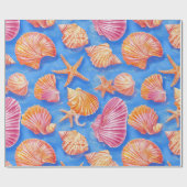 素朴沿岸 – 貝類、ヒトデ、リーフ(30) ラッピングペーパー (フラット)