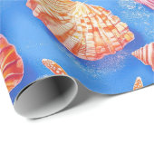 素朴沿岸 – 貝類、ヒトデ、リーフ(30) ラッピングペーパー (ロールコーナー)