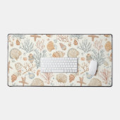 素朴沿岸 – 貝類、ヒトデ、リーフ(32) デスクマット (キーボード&マウス)