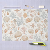 素朴沿岸 – 貝類、ヒトデ、リーフ(32) 薄葉紙 (クラフト)