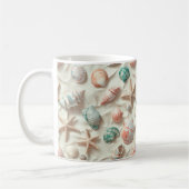 素朴沿岸 – 貝類、ヒトデ、リーフ(33) コーヒーマグカップ (左)