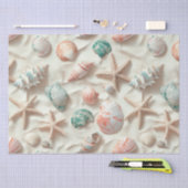 素朴沿岸 – 貝類、ヒトデ、リーフ(33) 薄葉紙 (クラフト)