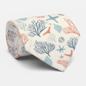 素朴沿岸 – 貝類、ヒトデ、リーフ(35) ネクタイ (ロール)