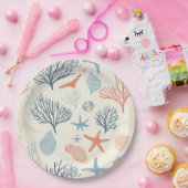 素朴沿岸 – 貝類、ヒトデ、リーフ(35) ペーパープレート (パーティー)