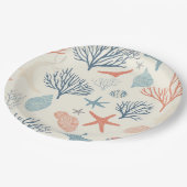 素朴沿岸 – 貝類、ヒトデ、リーフ(35) ペーパープレート (アングル)