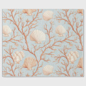素朴沿岸 – 貝類、ヒトデ、リーフ(36) ラッピングペーパー (フラット)