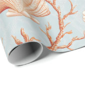 素朴沿岸 – 貝類、ヒトデ、リーフ(36) ラッピングペーパー (ロールコーナー)