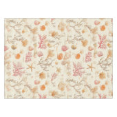 素朴沿岸 – 貝類、ヒトデ、リーフ(5) テーブルクロス (正面(横))