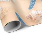 素朴沿岸 – 貝類、ヒトデ、リーフ(6) ラッピングペーパー (ロールコーナー)