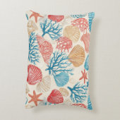 素朴沿岸 – 貝類、ヒトデ、リーフ(7) アクセントクッション (裏面(縦))