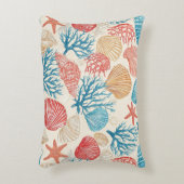 素朴沿岸 – 貝類、ヒトデ、リーフ(7) アクセントクッション (正面(垂直))