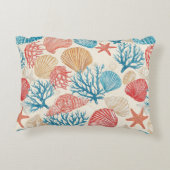 素朴沿岸 – 貝類、ヒトデ、リーフ(7) アクセントクッション (裏面)