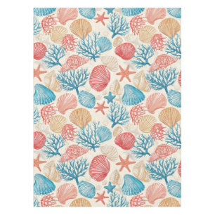 素朴沿岸 – 貝類、ヒトデ、リーフ(7) テーブルクロス