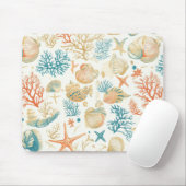 素朴沿岸 – 貝類、ヒトデ、リーフ(9) マウスパッド (マウス)