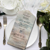 素朴海ビーチをテーマにしたQRコード最小主義 オールインワン招待状