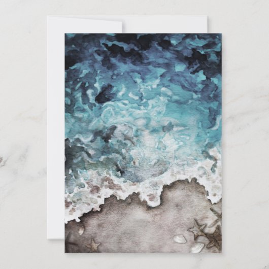 素朴海婚約パーティ招待状 招待状 (裏面)