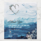 素朴海結婚の感謝ワインラベル ワインラベル (シングルラベル)