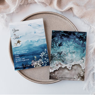 素朴海結婚式招待状 招待状