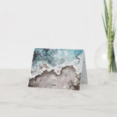 素朴海結婚折り曲げサンキューカード サンキューカード (裏面)