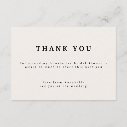 素朴海軍フローラ感謝していブライダルシャワー  エンクロージャーカード (裏面)