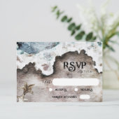 素朴海 |ビーチ先モノグラムの返信方法 出欠カード (スタンド正面)