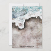 素朴海 |ビーチ先モノグラム結婚の 招待状 (裏面)