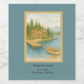 素朴湖タホー山の目的地の結婚式 ワインラベル (シングルラベル)