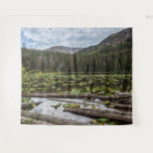 素朴湖//リリーポンドグリーン葉 タペストリー (正面(横))