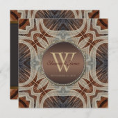 素朴溝モノグラ結婚ム 招待状 (正面/裏面)