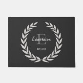 素朴灰色リース家名年制定 ドアマット (正面)