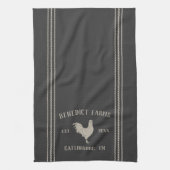 素朴炭パーソナライズされた農場名&タウン キッチンタオル (縦)