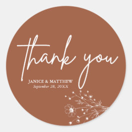 素朴焼きオレンエレガントジボホサンキュー結婚ズ ラウンドシール