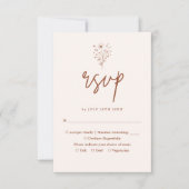 素朴焼きオレンエレガントジボホフローラ結婚ズ 出欠カード (正面)